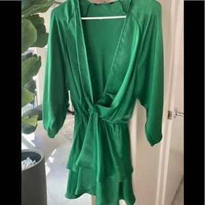 Satin green Zara dress